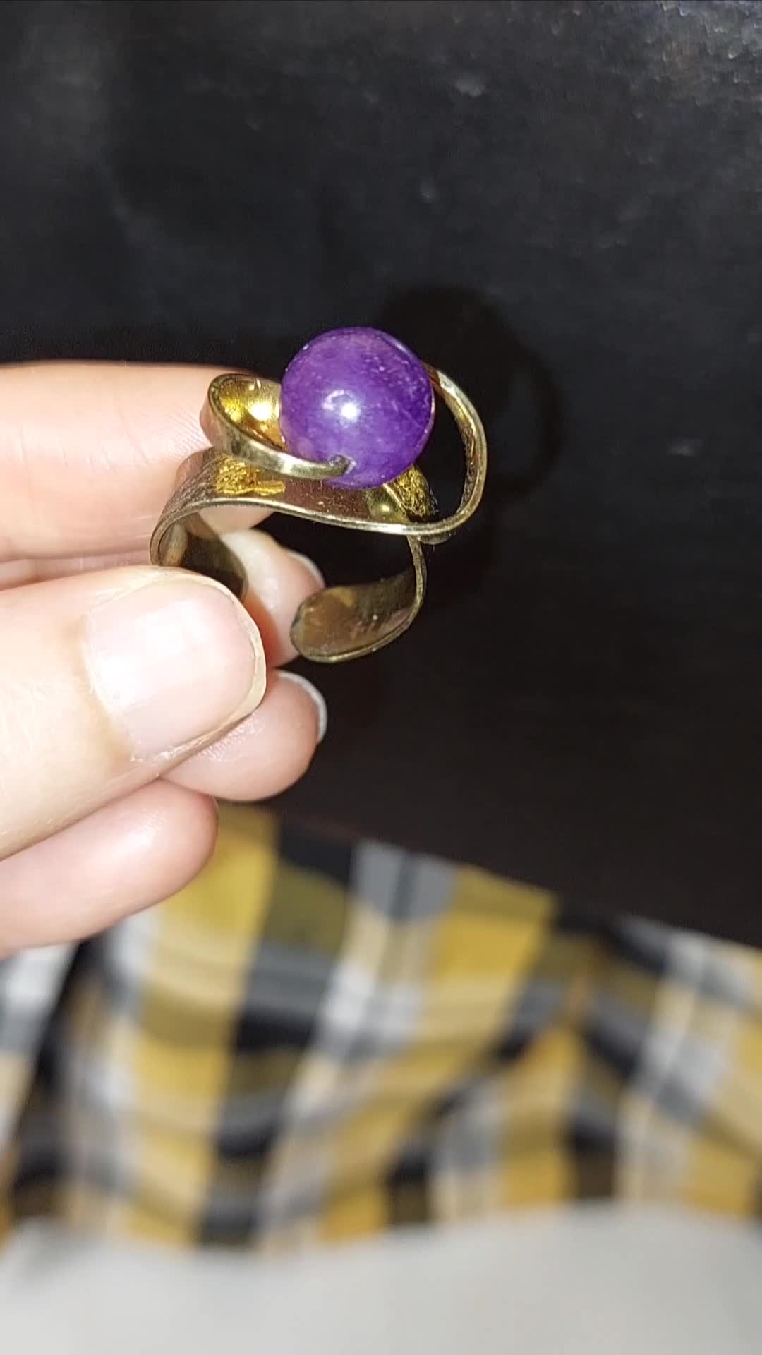 انگشتر آمتیست با رکاب برنج|جواهرات|اصفهان, ملکشهر|دیوار