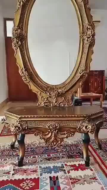 آینه کنسول سلطنتی و میز Tv بسیار تمیز و در حدنو|بوفه، ویترین، کنسول|خوی, |دیوار