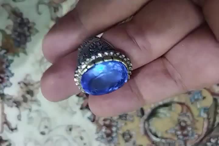 انگشتر دستساز با نگین آبی|بدلیجات|یزد, |دیوار