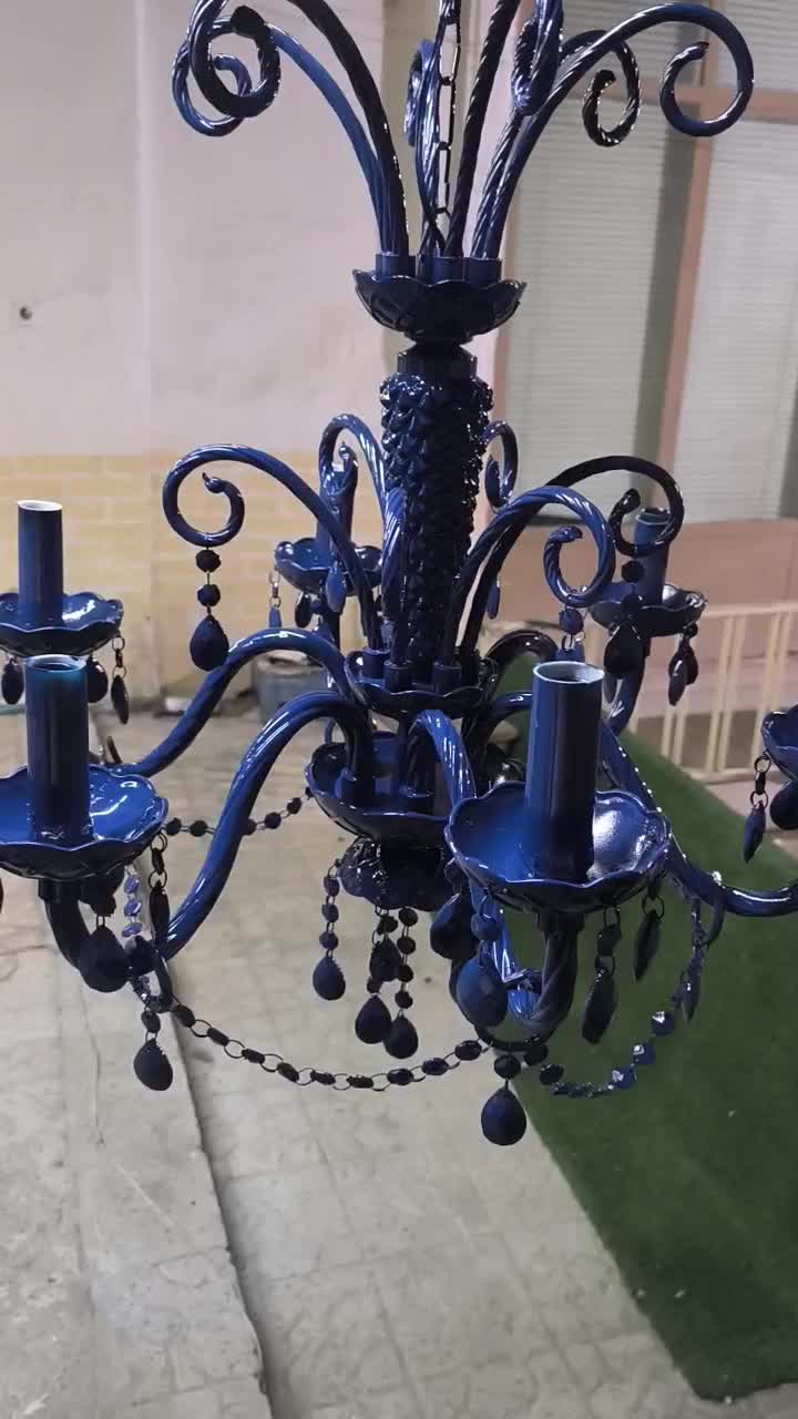 لوستر طرح باکارت سرمه ای|لوستر و چراغ آویز|کاشان, درب باغ|دیوار