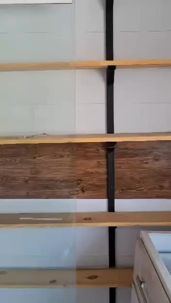 دکور کاملا نو فلزی چوبی .چوب روس|کتابخانه، شلف، قفسههای دیواری|شیراز, سینما سعدی|دیوار