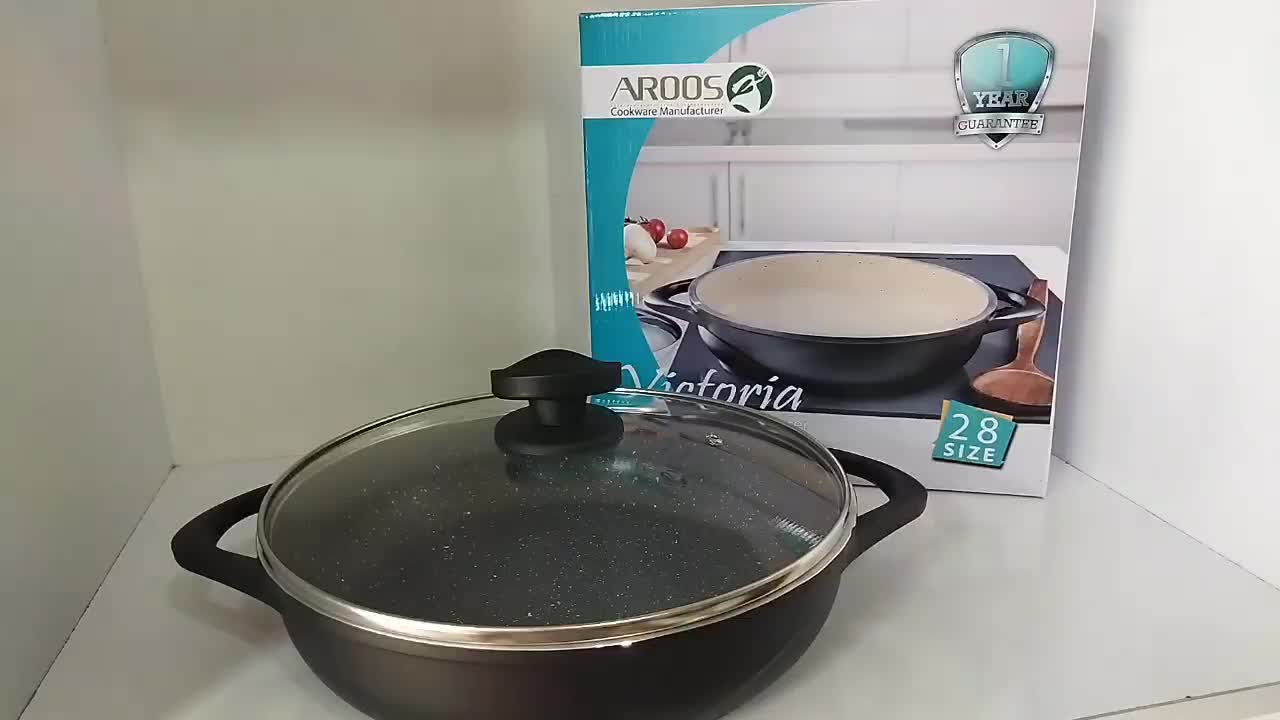 ماهیتابه گرانیت عروس دودسته مدل ویکتوریا سایز 28|ظروف پخت‌وپز|رشت, منظریه|دیوار