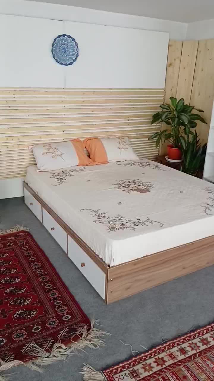 تخت باکسی کشودار دو نفره|تخت و سرویس خواب|تهران, ستارخان|دیوار