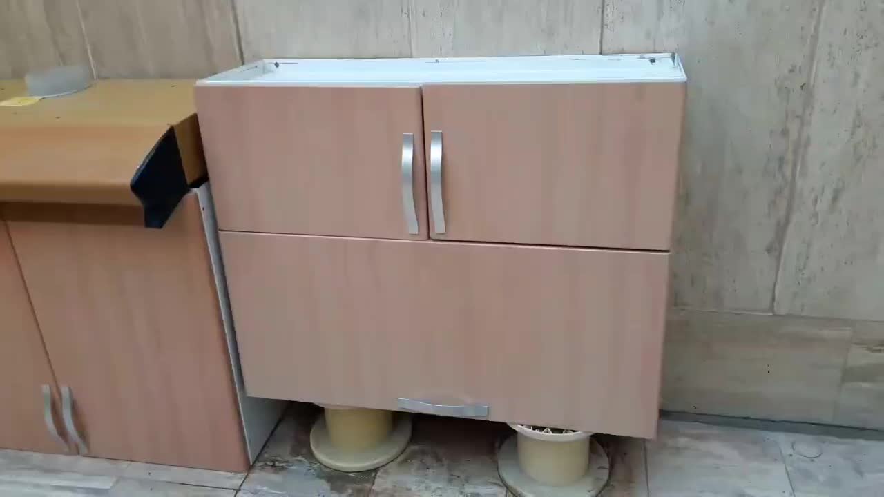 کابینت به همراه آبچکان و کابینت بالا  بدون سینک|آب‌چکان و نظم‌دهنده ظروف|قم, یزدان‌شهر|دیوار