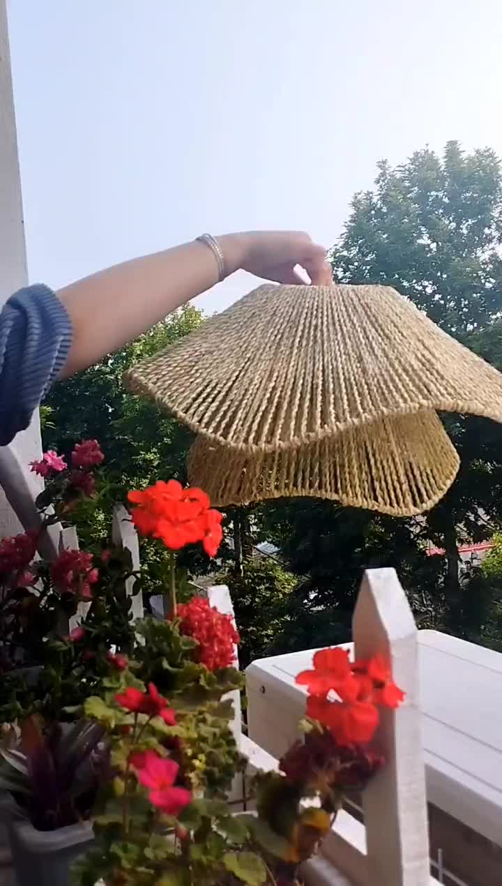 لوستر حصیری حصیر لوستر رافیا آباژور حصیری|لوستر و چراغ آویز|رشت, منظریه|دیوار