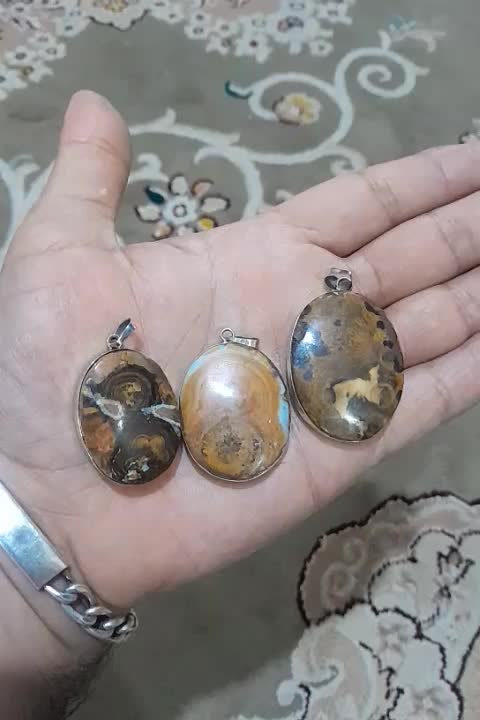 باسلام فروش سه عدد پلاک نقره سنگ سلطانی|جواهرات|اهواز, زیتون کارگری|دیوار