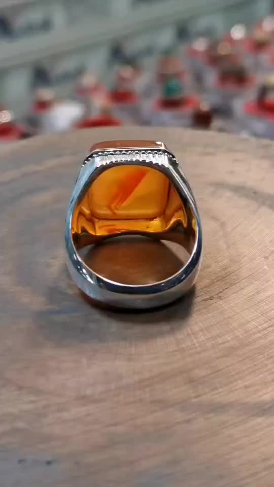 انگشتر نقره مردانه سایز ۶۴-۶۵ عقیق پرتقالی یمن اصل|جواهرات|سنندج, |دیوار