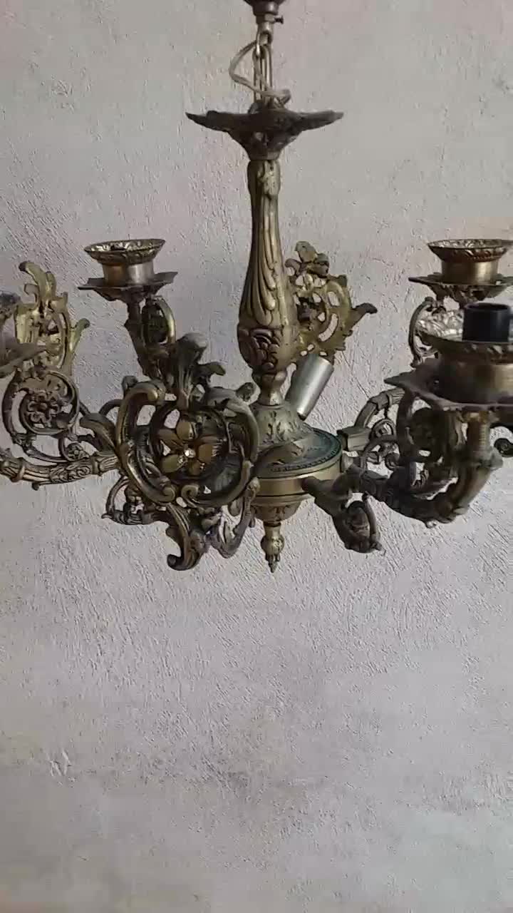 لوستر برنزی|لوستر و چراغ آویز|تبریز, |دیوار