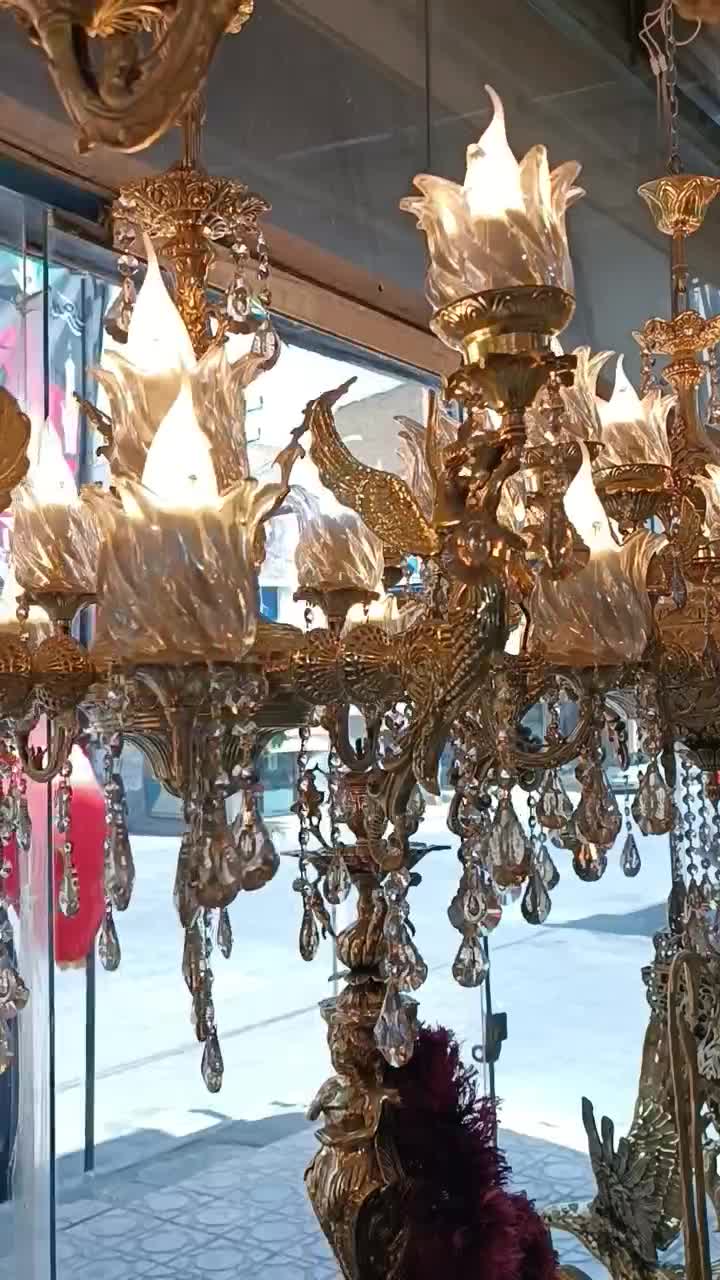 لوستر فرشته برنز برنزی|لوستر و چراغ آویز|کرج, حصارک پایین|دیوار