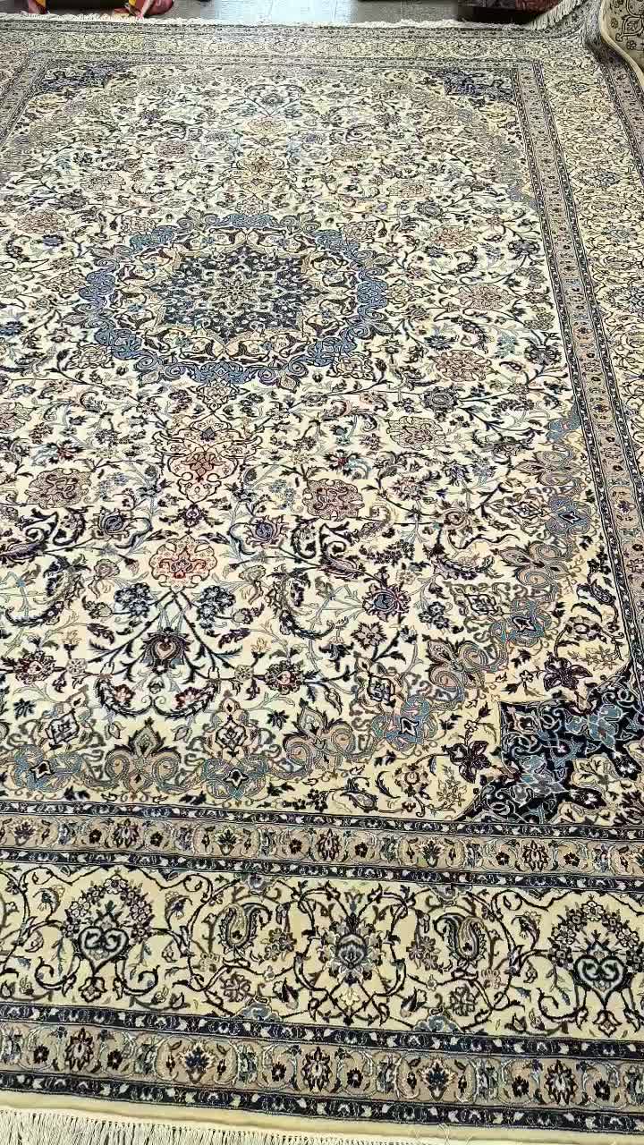 فرش دستباف نایین 24 متری در حد نو|فرش|اصفهان, نقش جهان|دیوار