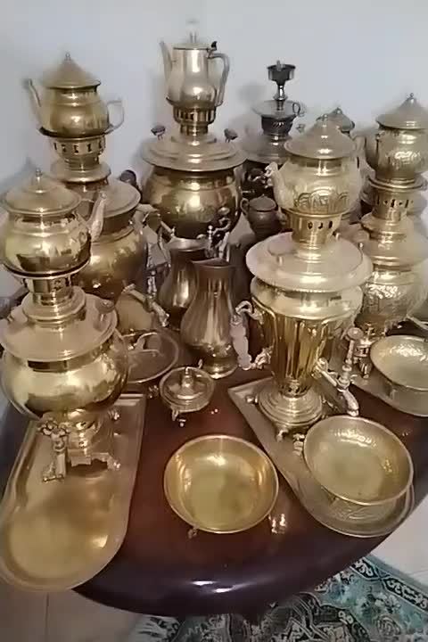 سماور ذغالی 10عدد باسرویس|سماور، چای‌ساز، قهوه‌ساز|تهران, سنگلج (شاپور)|دیوار