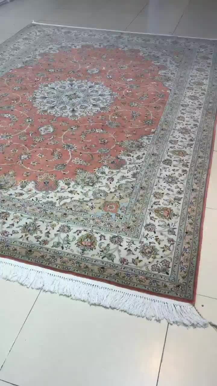جفت درحدنو فرش ۹متری دستباف کرک کاشان گل ابریشم|فرش|تهران, دریاچه شهدای خلیج فارس|دیوار