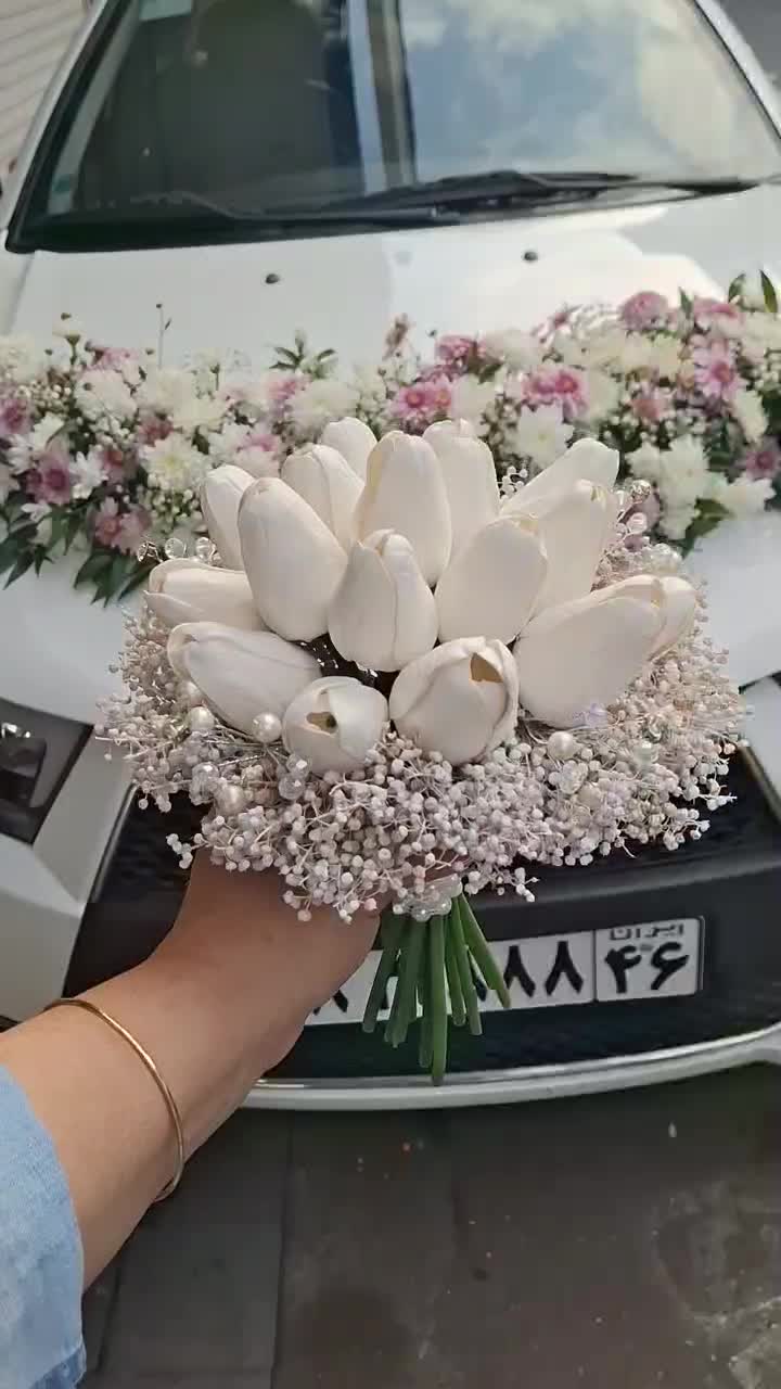 گلکاری ماشین عروس طبیعی ومصنوعی|خدمات پذیرایی، مراسم|رشت, ساغری سازان|دیوار