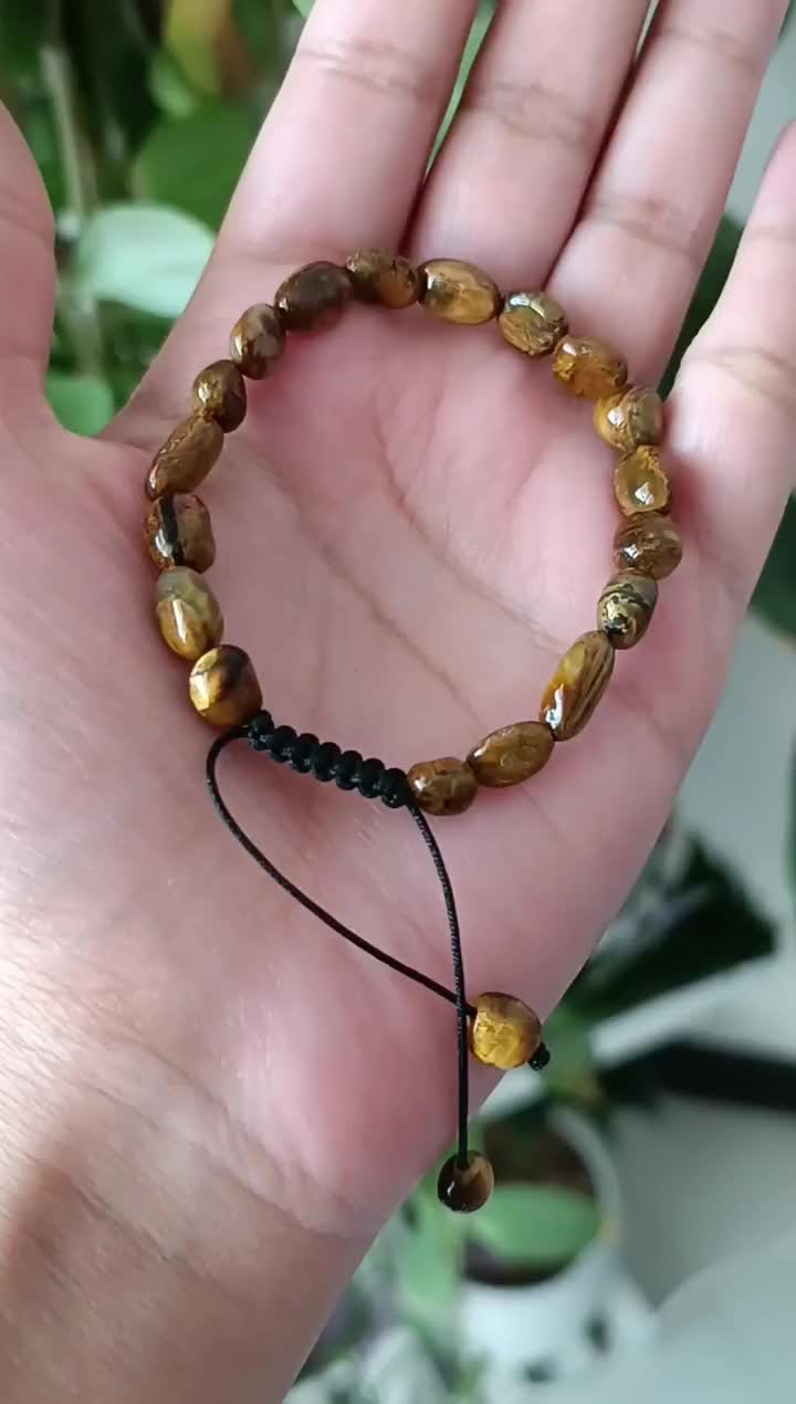 دستبند سنگ اصل چشم ببر|زیورآلات و اکسسوری|دهق, |دیوار