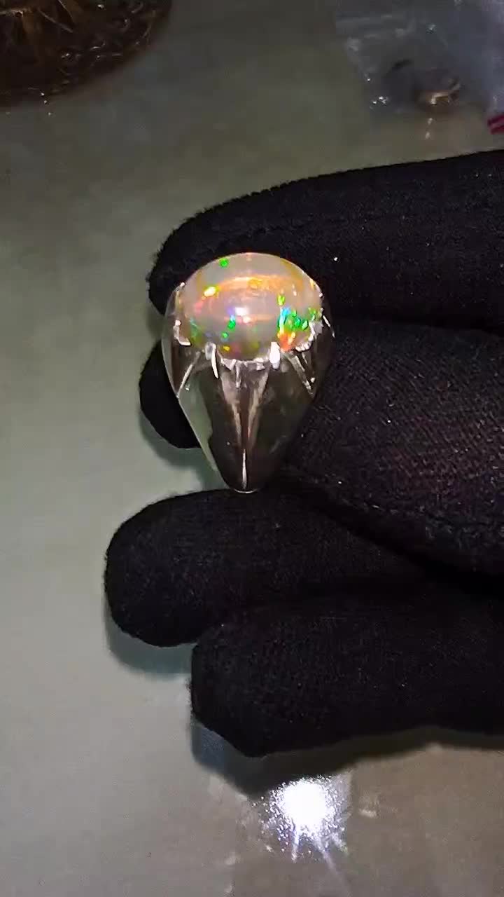 انگشتر اوپال 10قیراتی فول رفلکس|جواهرات|قم, پردیسان|دیوار