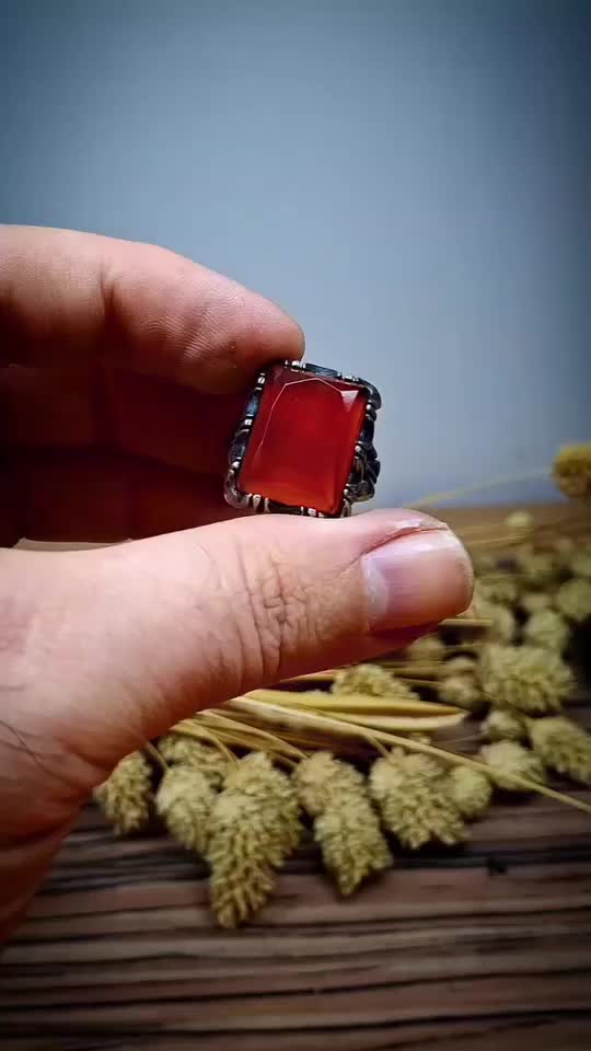 انگشتر نگین عقیق سرخ یمنی|جواهرات|رشت, خرسندی|دیوار