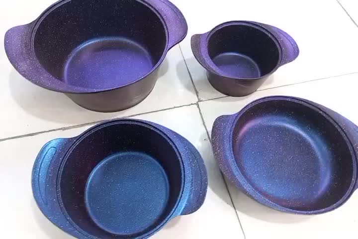 سرویس چدن ۴تیکه ابی کهکشانی|ظروف پخت‌وپز|مشهد, ایثارگران|دیوار