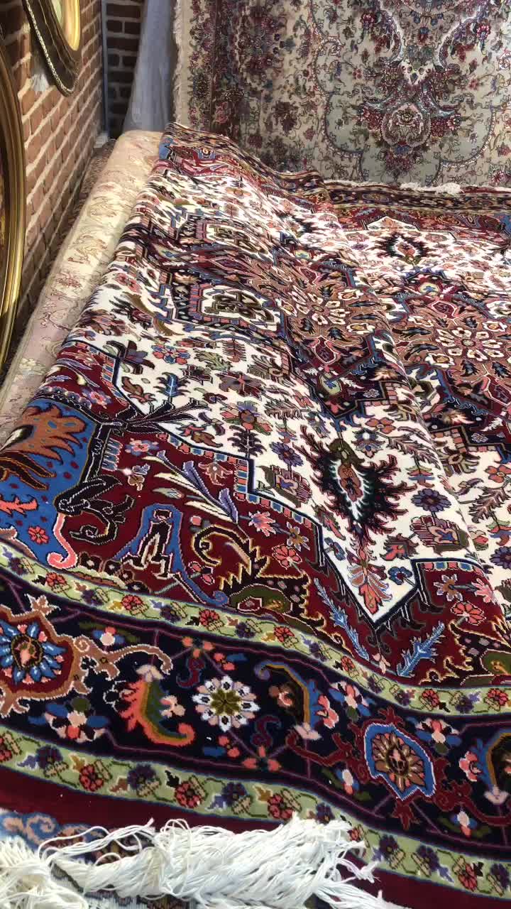 فرش دستبافت جفت ۹ متری  نقشه هریس نخ مرینوس|فرش|تبریز, |دیوار