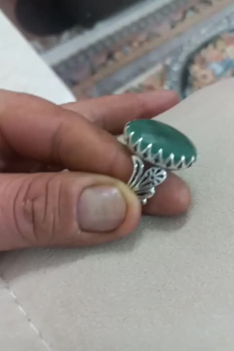 انگشتر زمرد پنجشیر افغان کهربا مصور کلکسیونی|جواهرات|تهران, دولاب|دیوار