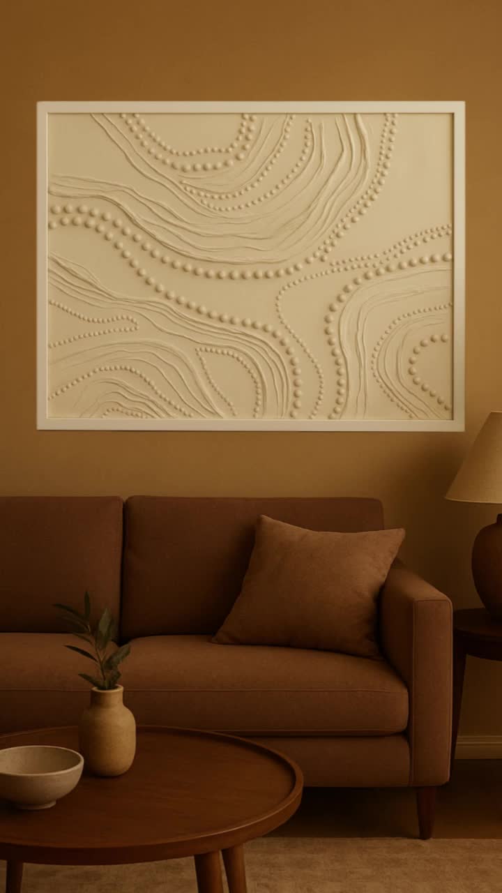 تابلو دکوراتیو تمام برجسته با طرح مروارید/ رنگ کرم|تابلو، نقاشی، عکس|فردیس, خیام غربی|دیوار