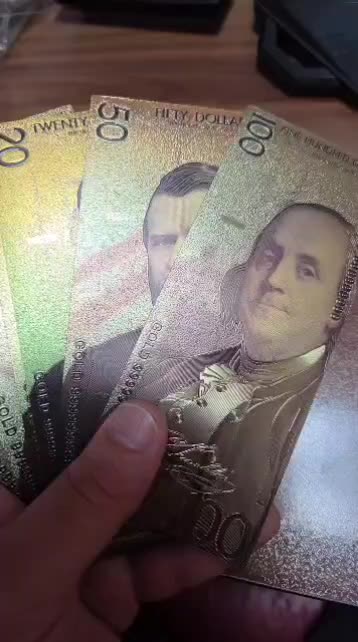 مجموعه 6عددی اسکناس دلار تزیینی کلکسیونی آب طلا|کلکسیون سکه، تمبر، اسکناس|کرج, شهرک بنفشه|دیوار