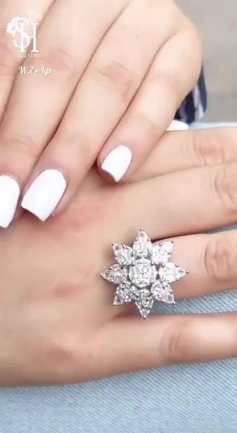 انگشتر جواهر تمام نقره مدل گل ستاره ای|بدلیجات|تبریز, |دیوار