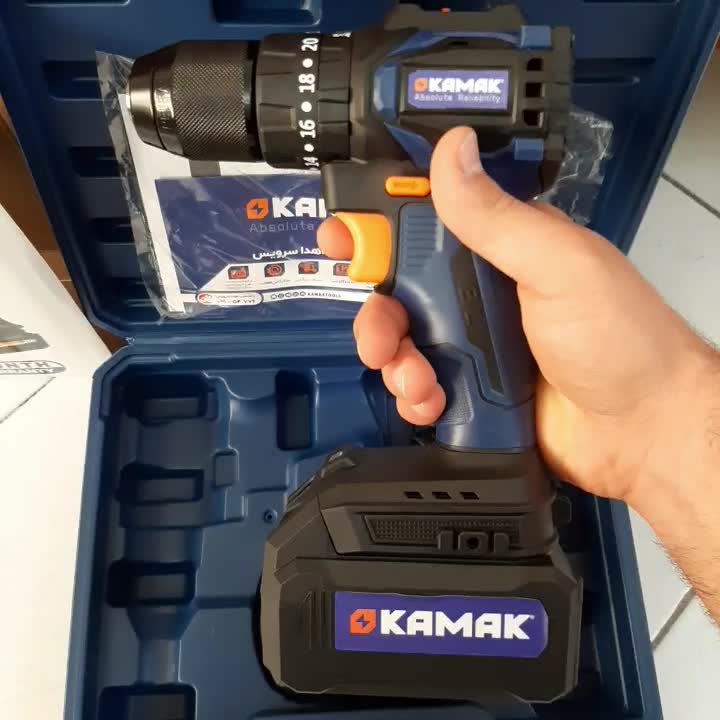 دریل شارژی براشلس ۲۰ ولت با کیف کاماک مدل kt21053|ابزارآلات|تهران, شیخ هادی|دیوار