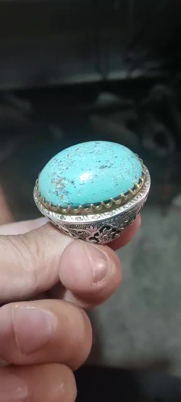 انگشتر فیروزه طبیعی و دستساز غول مرحله آخر|جواهرات|کرمانشاه, |دیوار