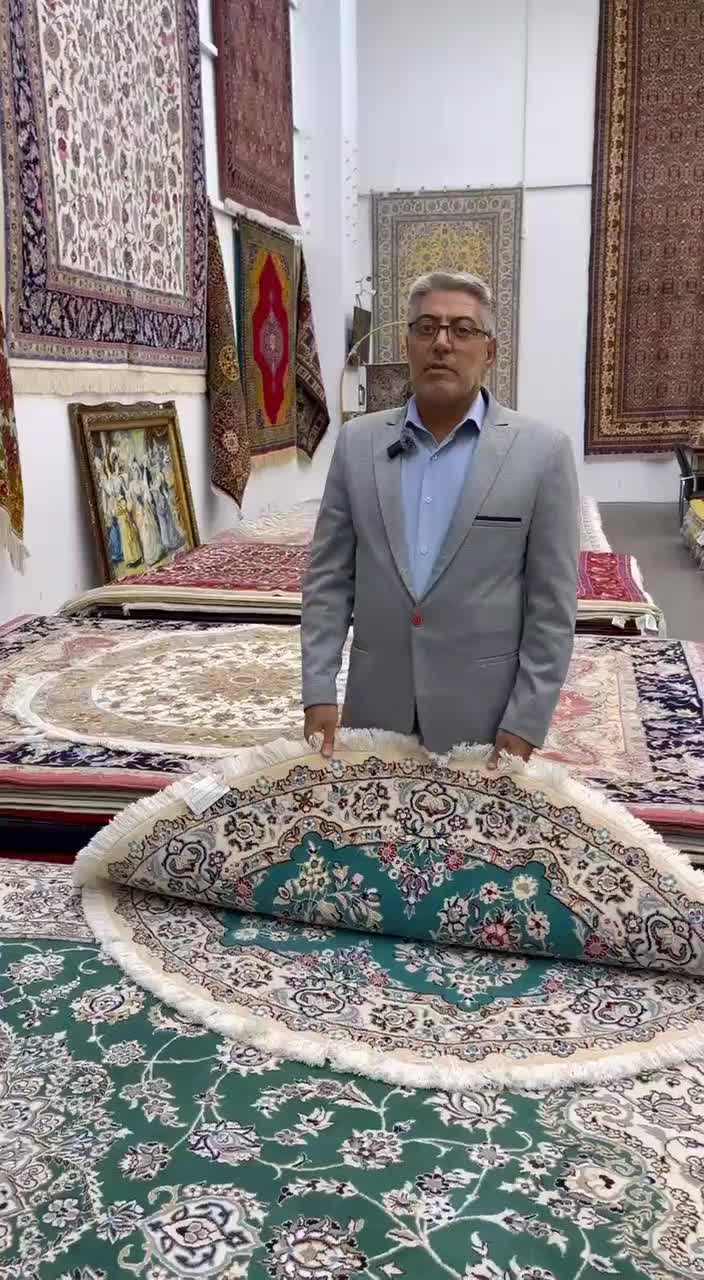 فرش دستباف نایین ۹ لا سبز زیبا جفت ۶ متری|فرش|مشکین‌دشت, |دیوار
