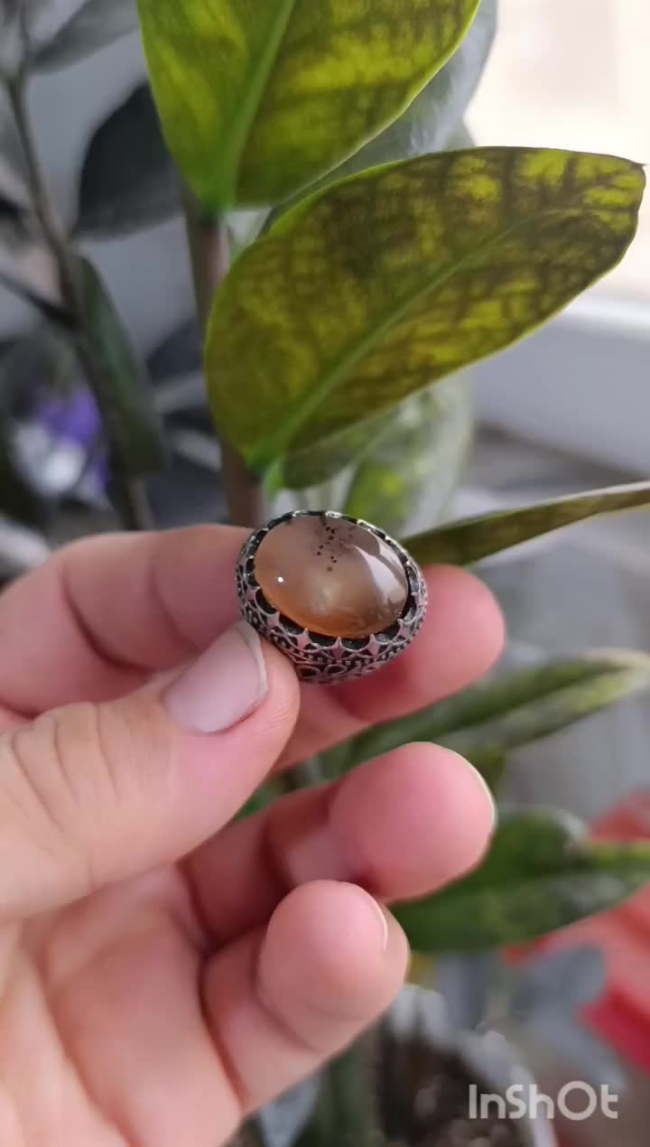 انگشتر عقیق شنی|جواهرات|پیشوا, |دیوار