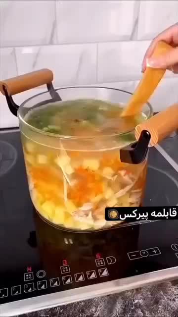 قابلمه پیرکس چوبی شعله مستقیم|ظروف پختوپز|سیرجان, |دیوار