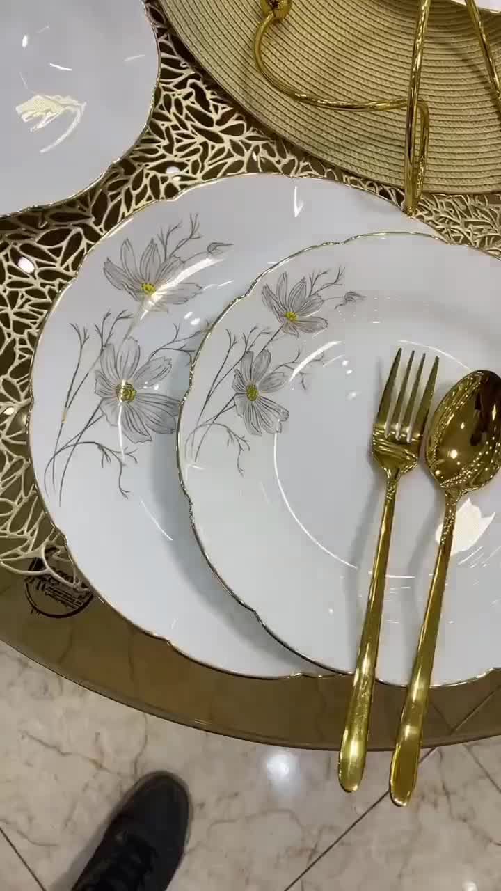 سرویس ارکوپال نیلوفری ژالین طوسی لب طلا|ظروف سرو و پذیرایی|تهران, شوش (باغ آذری)|دیوار