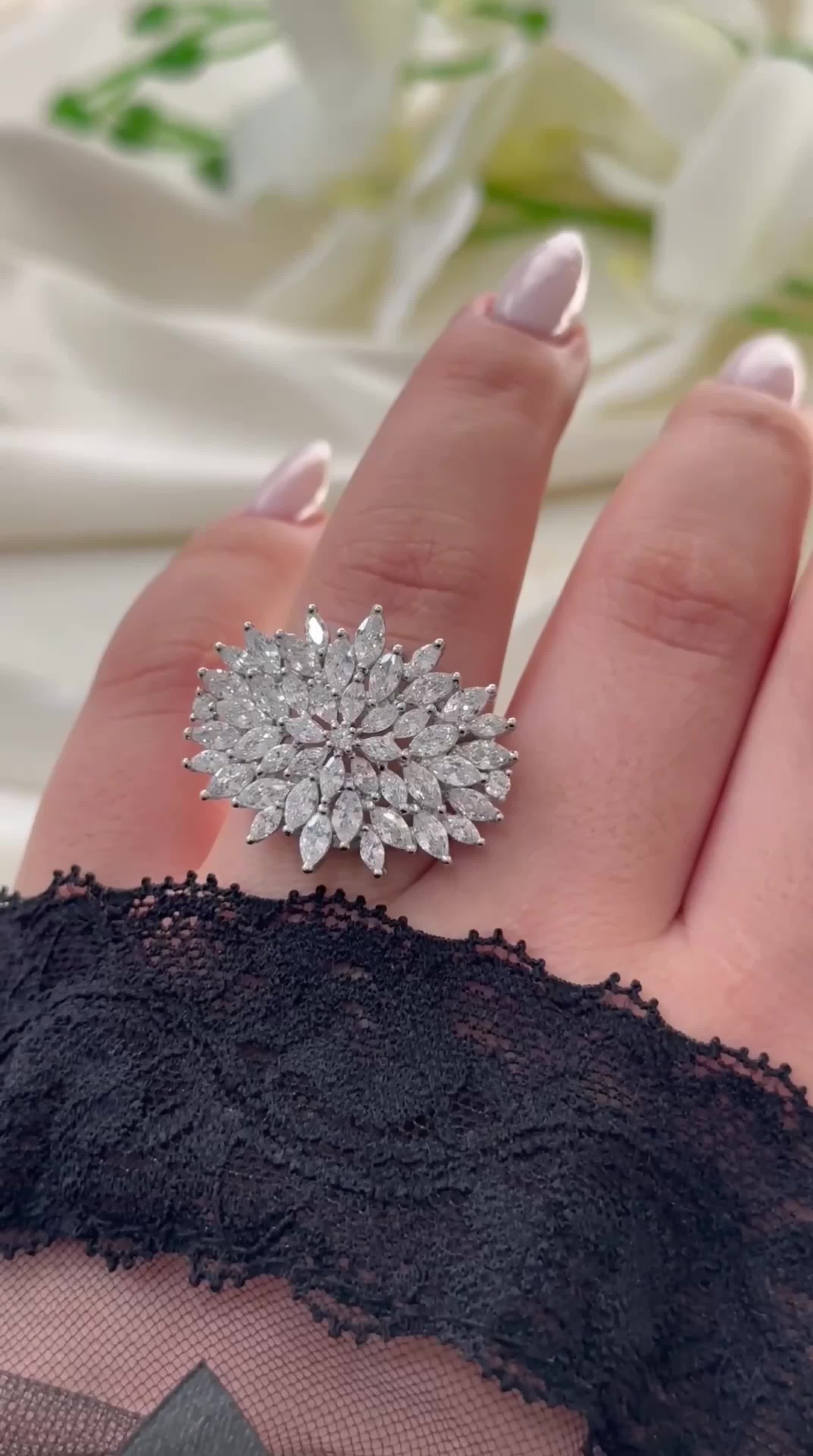 انگشتر سولیتر جواهر تمام نقره عین طلای چشمگیر|بدلیجات|تبریز, |دیوار