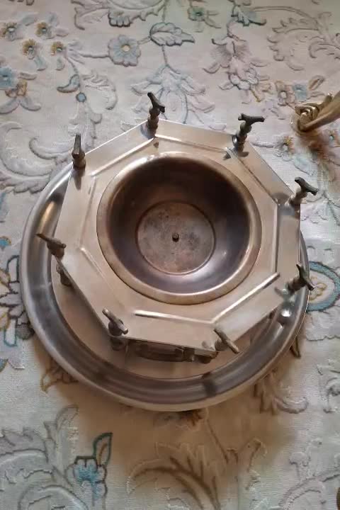 منقل استیل گرد|کلکسیون اشیاء عتیقه|اهواز, مجاهد|دیوار