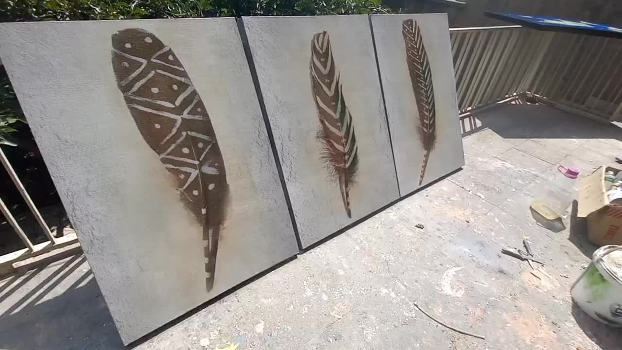 تابلو نقاشی طلایی چاپ مشکی طوسی ورق طلا سه تکه لت|تابلو، نقاشی، عکس|تهران, جنت‌آباد شمالی|دیوار