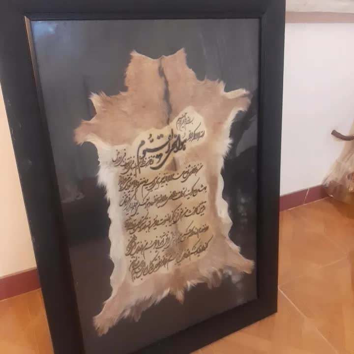 تابلوی پوست سمور طبیعی ، با قاب چوبی درحد نو|تابلو، نقاشی، عکس|لنگرود, |دیوار