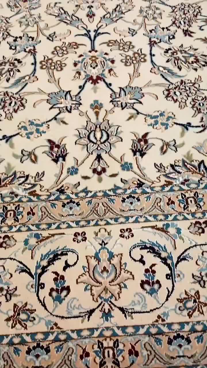 جفت 9 متری نائین اصل نقشه افشان دست بافت|فرش|اصفهان, نقش جهان|دیوار