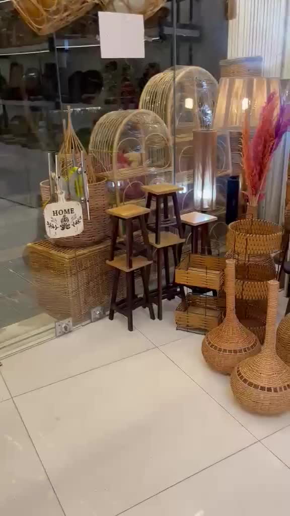 لوستر رافیا مکرومه حصیر|لوستر و چراغ آویز|قم, قلعه عموحسین|دیوار