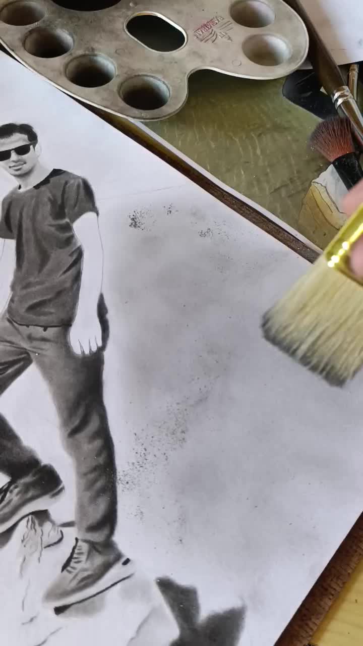 سفارش چهره (سیاهقلم)|تابلو، نقاشی، عکس|کرمان, |دیوار