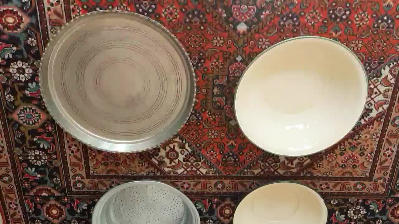 تشت مسی و لعابی|کلکسیون اشیاء عتیقه|تهران, سعادتآباد|دیوار