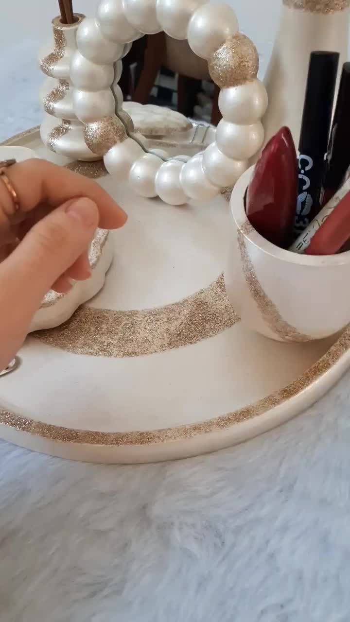 ست دکوری آرایشی صدفی طلایی|مجسمه، تندیس، ماکت|یزد, |دیوار