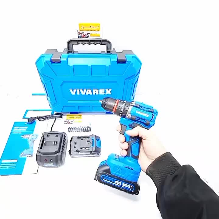 دریل شارژی ۲۰ولت براشلس چکشی ۲باطری ویوارکس(ضمانت)|ابزارآلات|شهرکرد, |دیوار