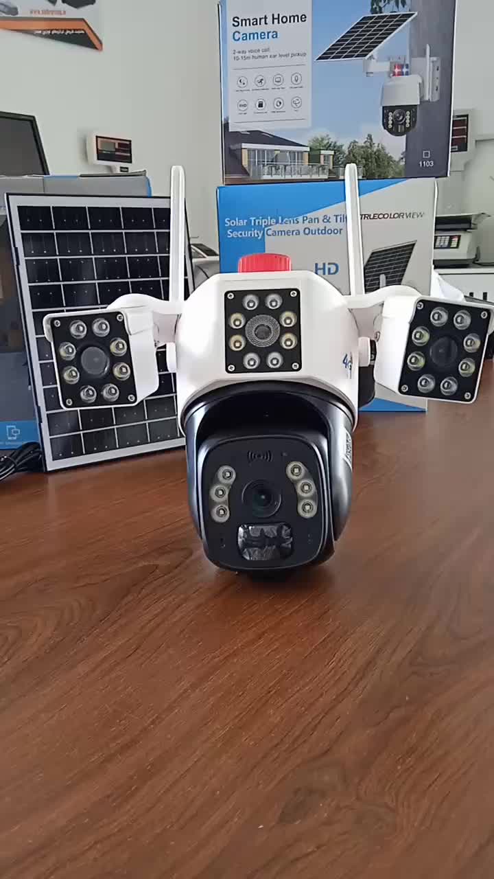 دوربین مداربسته بیسیم سیمکارتی انرژی خورشیدی سولار|دوربین مداربسته|رشت, نامجو|دیوار