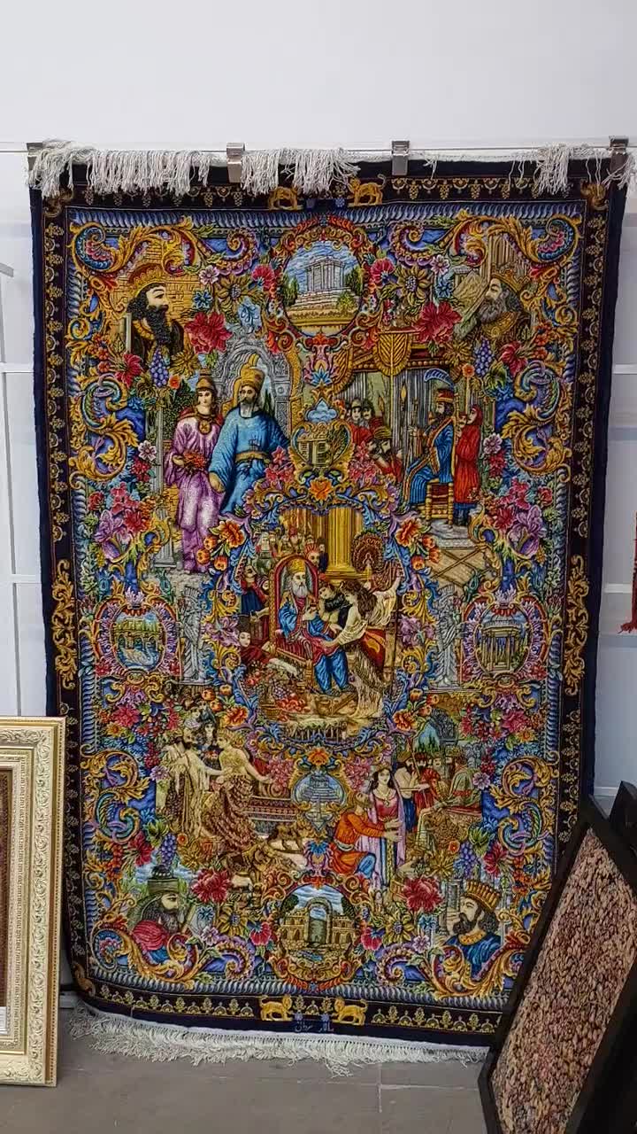 فرش دستباف (بساک) تابلوی ۳ متری کورش ماندانا|فرش|مشکین‌دشت, |دیوار