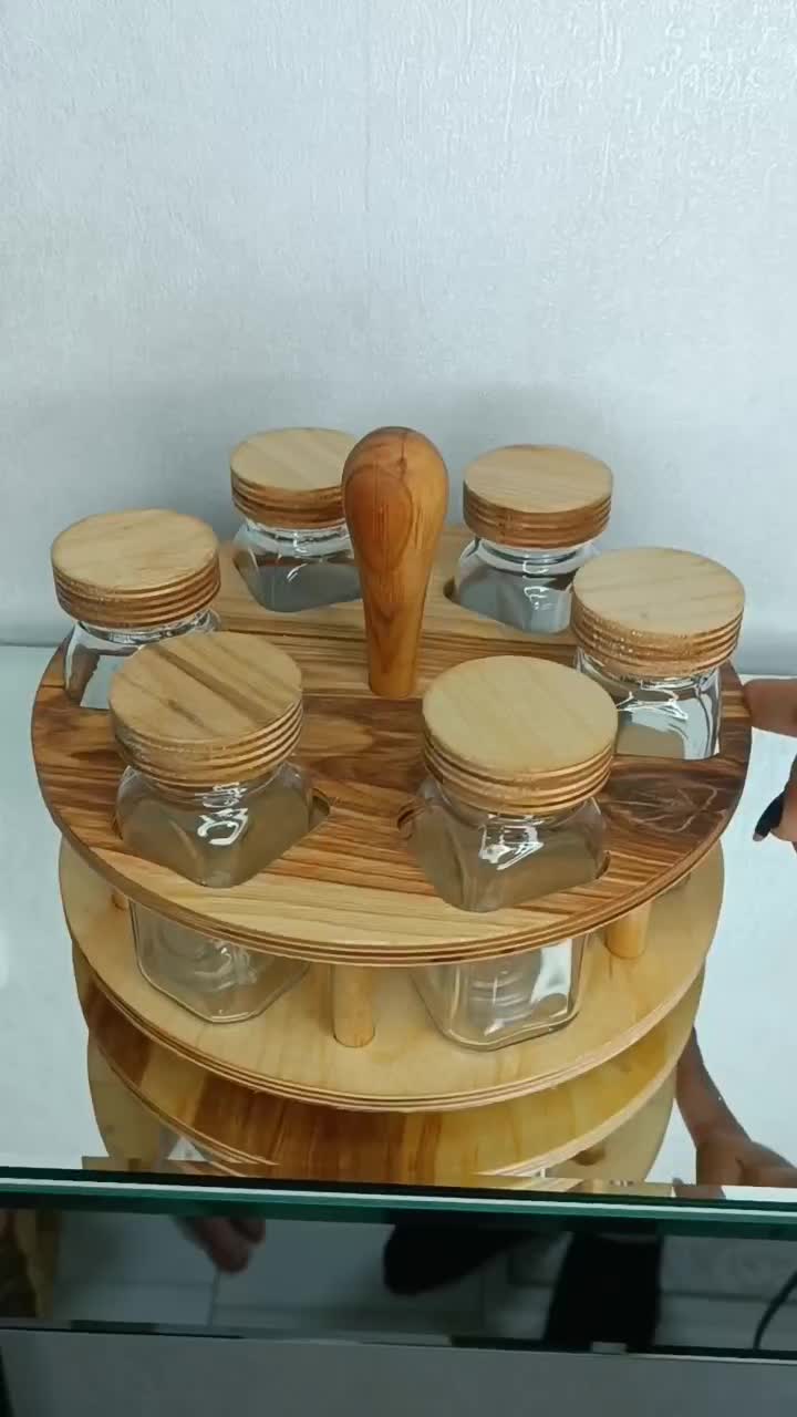 تولید وپخش جا ادویه تمام چوبی چرخشی|ظروف نگهدارنده، پلاستیکی، یک‌بارمصرف|پاکدشت, خاتون آباد|دیوار