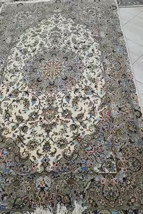فرش کرک و ابریشم با نقشه زیبا|فرش|کرمانشاه, |دیوار